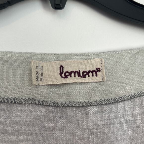NWOT lemlem Striped Cotton Top, Gray/White/Blue, Sheer Panel, Women's Medium - Picture 3 of 4